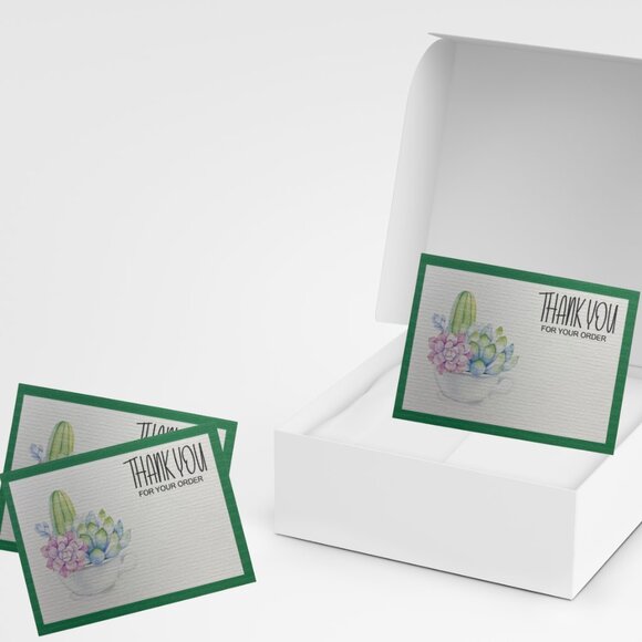 Succulent cactus Watercolor Thank You Cards, Thank You Cards - Picture 2 of 4